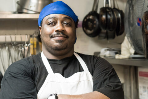 Man working in kitchen